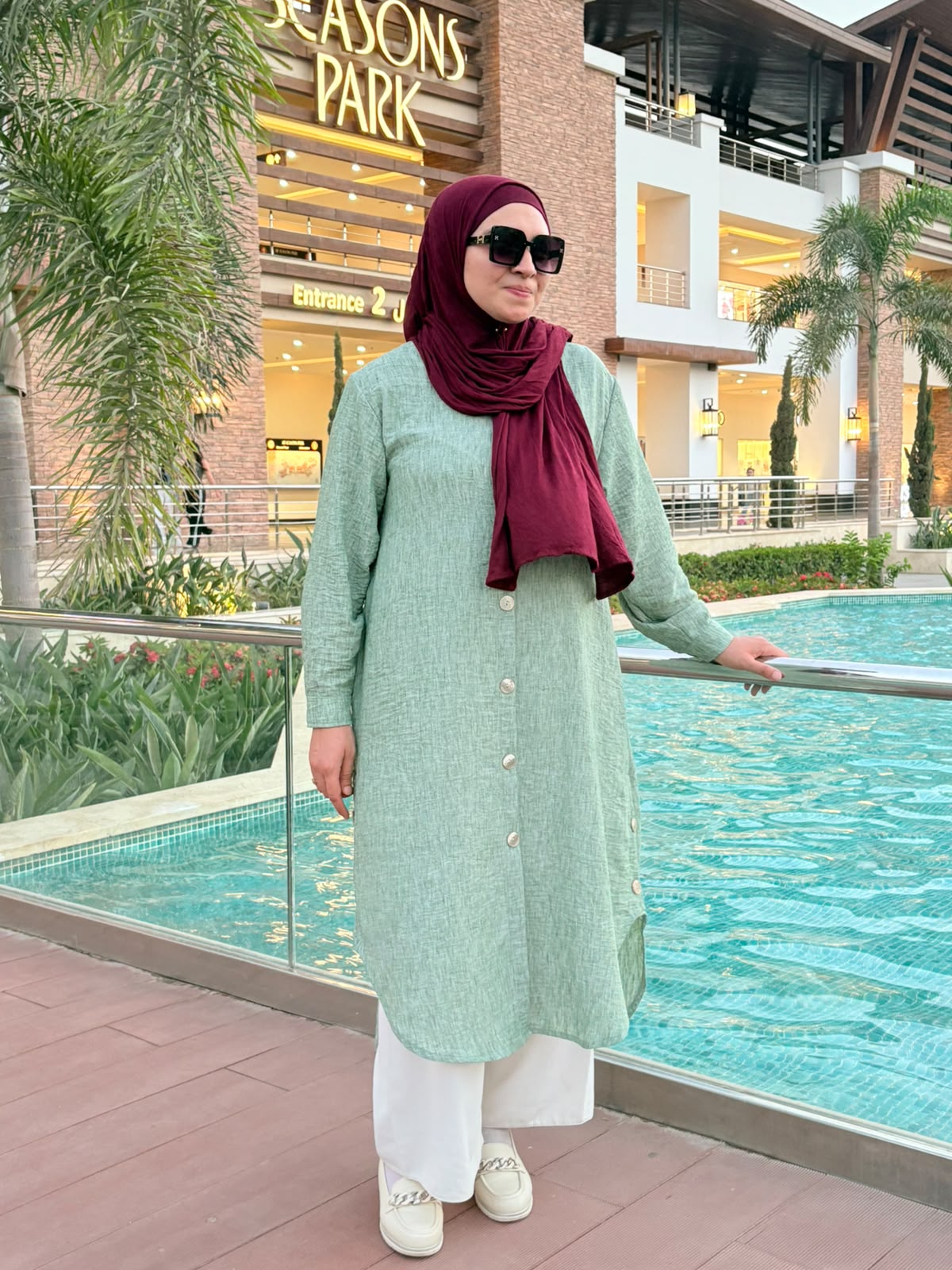 The Signature Shirt Dress، Mint Green